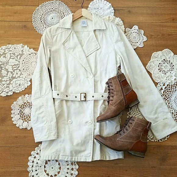 Vintage 90s Billabong Light Spring Trench Coat - Picture 1 of 12